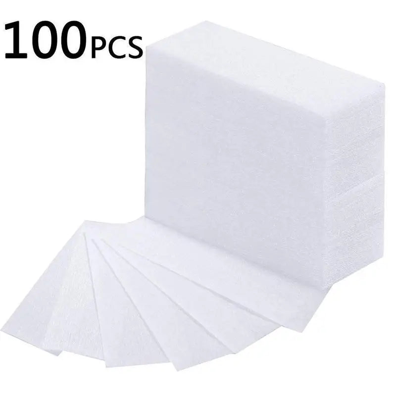 100PCS Disposable Thickened Nonwoven Wax Strips – Hair Removal Paper for Beauty & Salon Use
