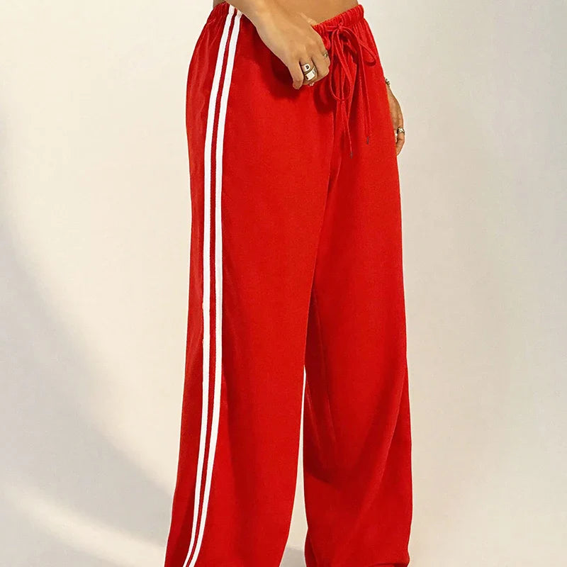 New Women’s Summer Pants – Versatile Straight Loose Casual Slim Streetwear Trousers with Stripes