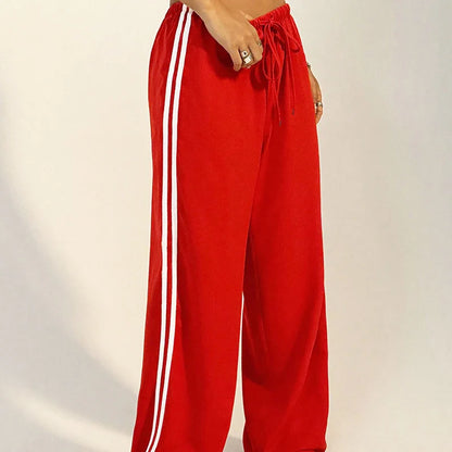 New Women’s Summer Pants – Versatile Straight Loose Casual Slim Streetwear Trousers with Stripes