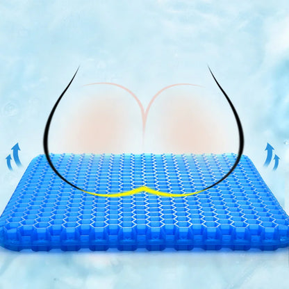 Gel Seat Cushion – Double Thick Egg Gel Pad for Pressure Relief, Breathable Soft Cushion for Car & Office Chair