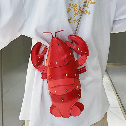 Cute Lobster Style Crossbody Mini Bag — PU Leather Chain Purse for Girls & Women Shoulder Clutch 2021