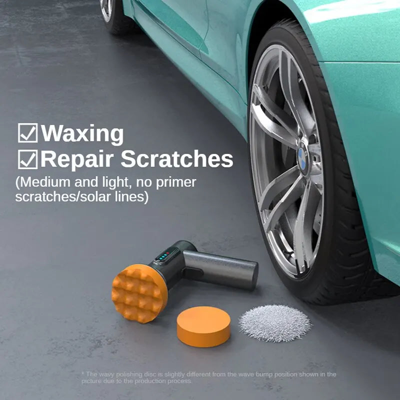 Handheld Wireless Car Polisher - Power Tool for Car Body Cleaning, Waxing, and Repair