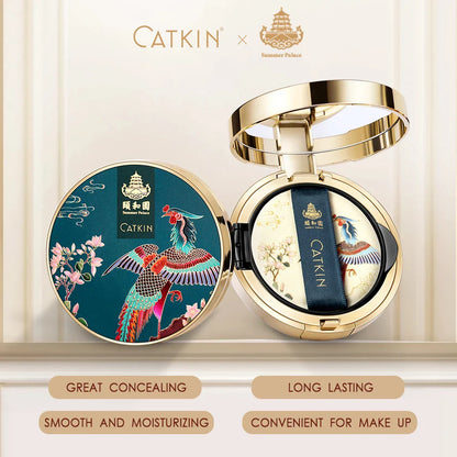 Catkin Phoenix Cushion Foundation – Full Coverage, Sheer Satin Finish, Light Beige with Refill Included
