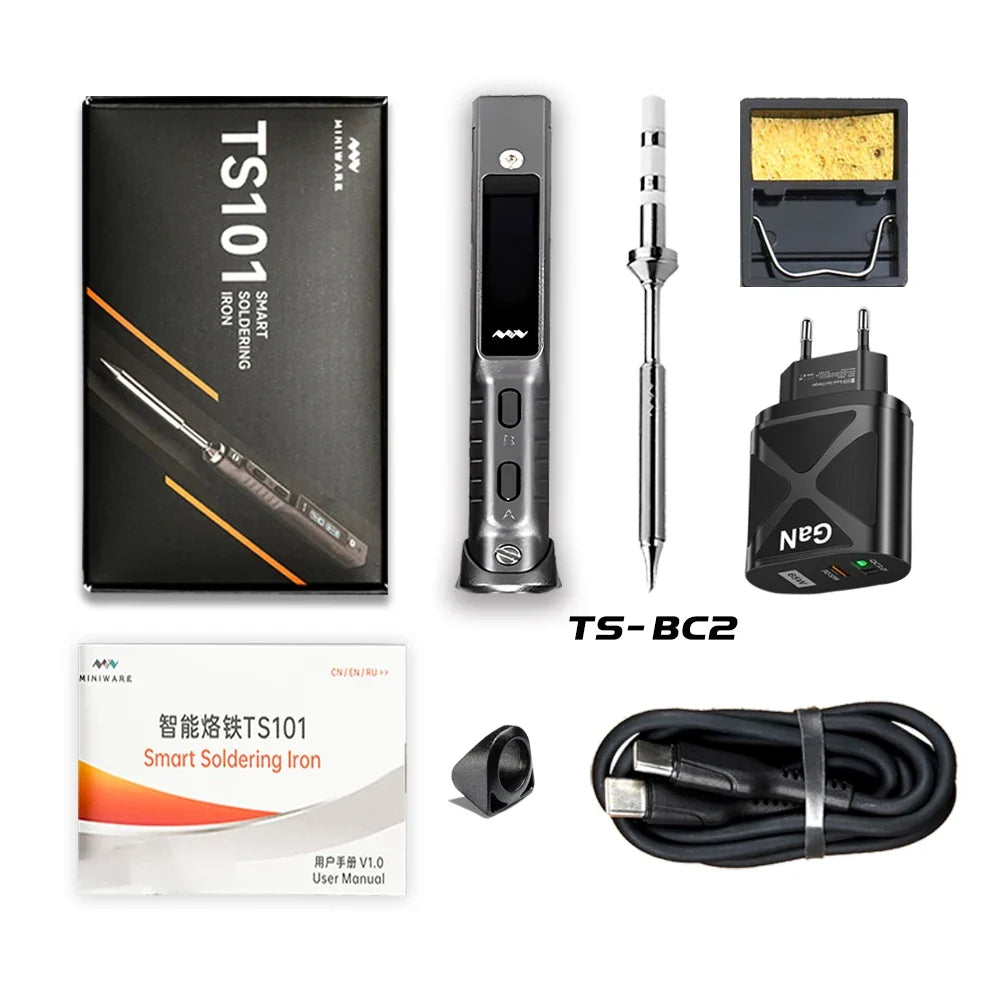 TS101 90W Mini USB Soldering Iron - Digital Adjustable Temperature Electric Solder Station with PD Charger Support