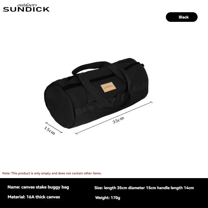 Cylinder Handheld Storage Bag – Large Capacity Thickened Camping Tent Peg and Tool Organizer Bag