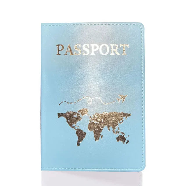 World Map Lover Passport Cover – Hot Stamping Travel Passport Holder Case for Men & Women, Fashion Wedding Gift Organizer