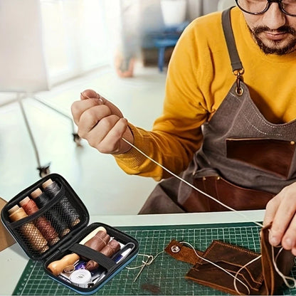 Leather Working Kit – Sewing Tools with Large Eye Needle, Waxed Thread, and Leather Upholstery Repair Accessories