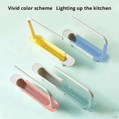 Multifunctional Telescopic Sink Storage Rack - Upgraded Adjustable 2-in-1 Sponge Holder for Home Kitchen