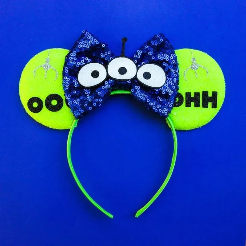 Toy Story Character Headbands - Sequin Bow, Woody, Buzz Lightyear & Alien Hair Accessories for Girls