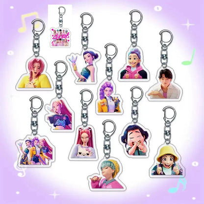 K-Pop Demon Hunters Birthday Party Favors — Keychains, Candy Boxes, Stickers & Masks for Kids