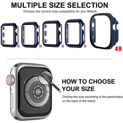 Apple Watch Protective Case - PC Bumper Screen Protector Cover for Series Ultra 2, 9, 8, 7, 6, SE 38mm-49mm