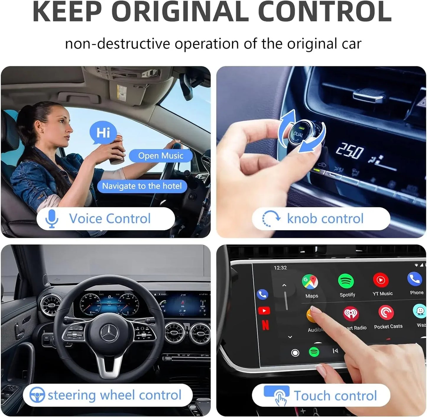 5-in-1 CarPlay AI Box – Wireless Android Auto Adapter and Multimedia Player for YouTube, Netflix, and Auto Connect