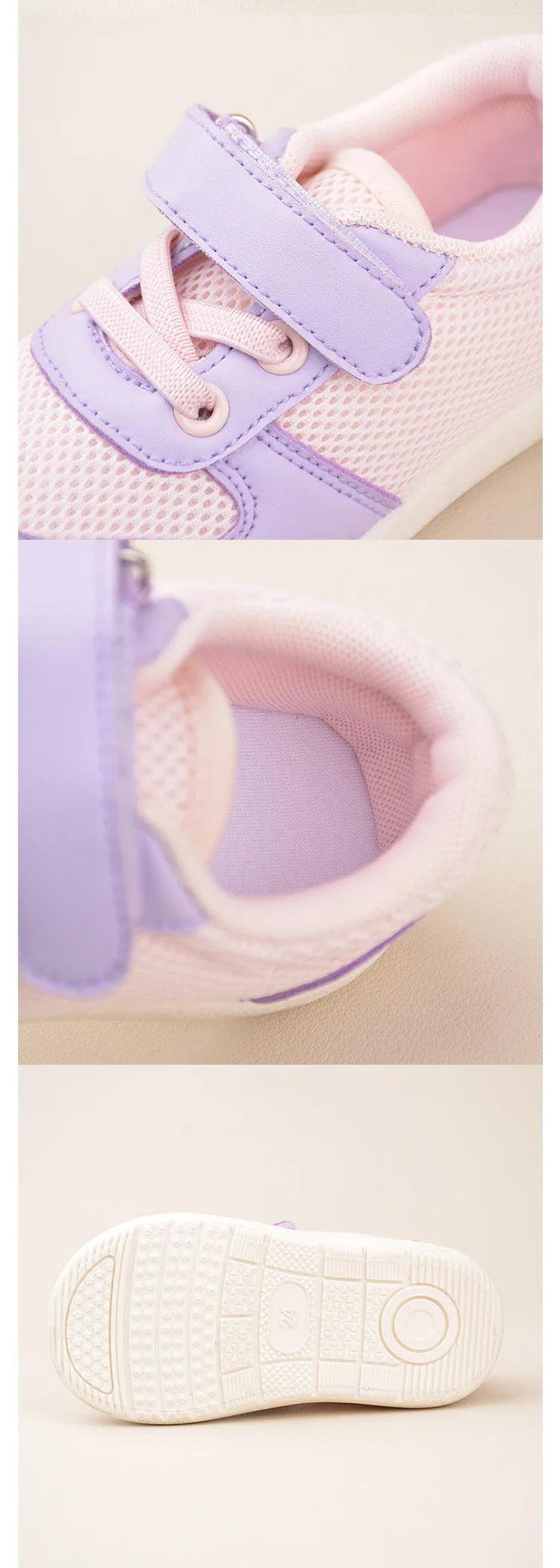 Girls Pink Low Top Sports Sneakers – Soft Casual Flat Shoes for Daily Outdoor Wear