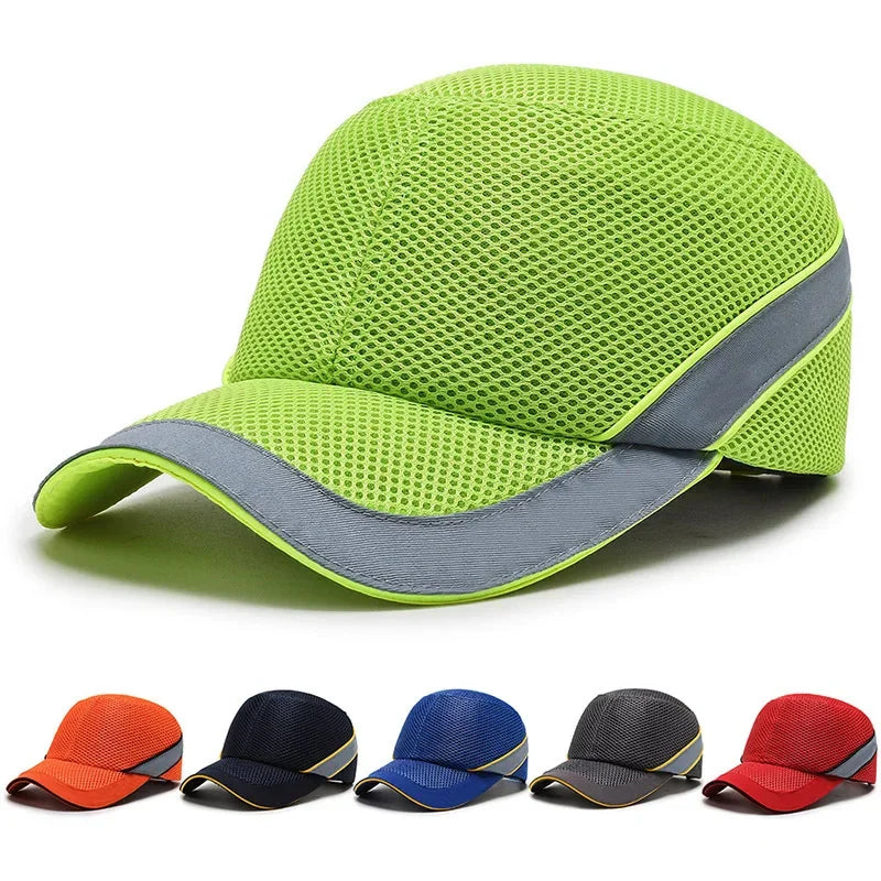 Red Work Safety Bump Cap - Protective Helmet with Hard ABS Inner Shell for Head Protection in Home, Work, and Factory