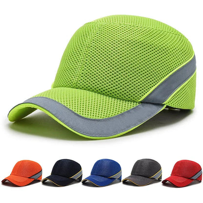 Red Work Safety Bump Cap - Protective Helmet with Hard ABS Inner Shell for Head Protection in Home, Work, and Factory