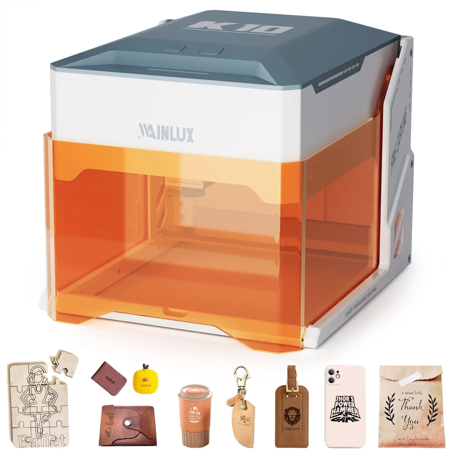 Wainlux K10 Mini Laser Engraver – 3000mW Bluetooth Upgrade for Woodworking, Engraving & Marking Machine