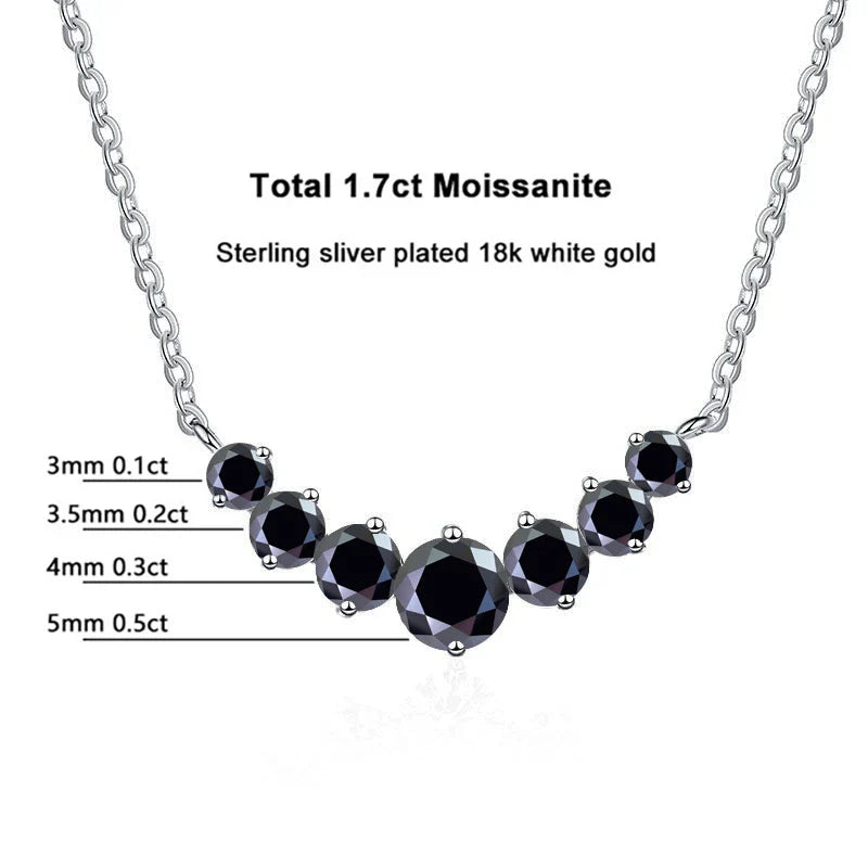 JoyceJelly Moissanite Necklace for Women - GRA Certified, 925 Sterling Silver, 18k White Gold Wedding Jewelry