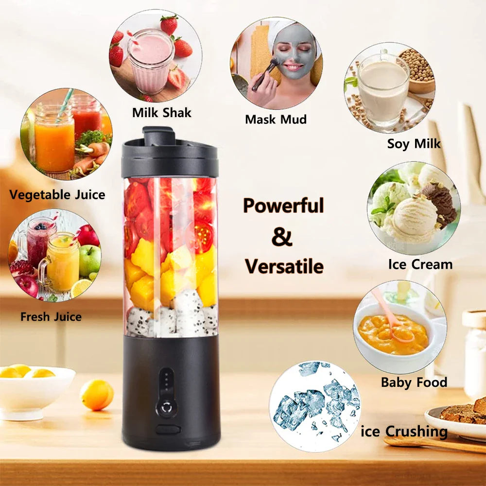 Mini Portable Electric Fruit Juicer Blender: Rechargeable Smoothie Maker - Multifunctional Bottle Mixer for Fresh Orange Juice and Smoothies