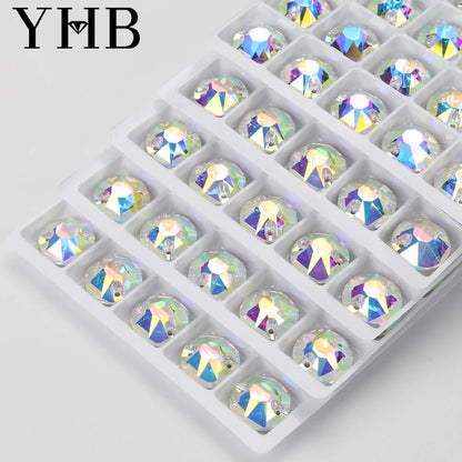 YHB XIRIUS AB Moonlight Glass Crystal — Flatback Sew-On Rhinestones for Garments, Clothes & Bags