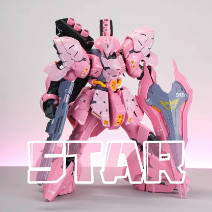1/144 RG Sazabi Sakura Pink Mecha Action Figure – High-Mobility Assembly Model Kit with Water Slide Decals, Desktop Collectible Gift