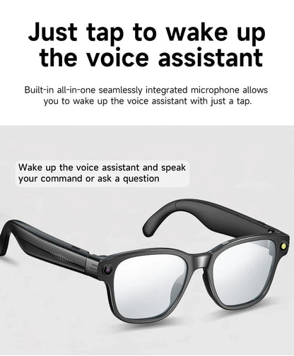 AI Smart Glasses — 8MP Camera Bluetooth Sunglasses with Audio, Video, Calls, Music Player, Multifunctional Wearable