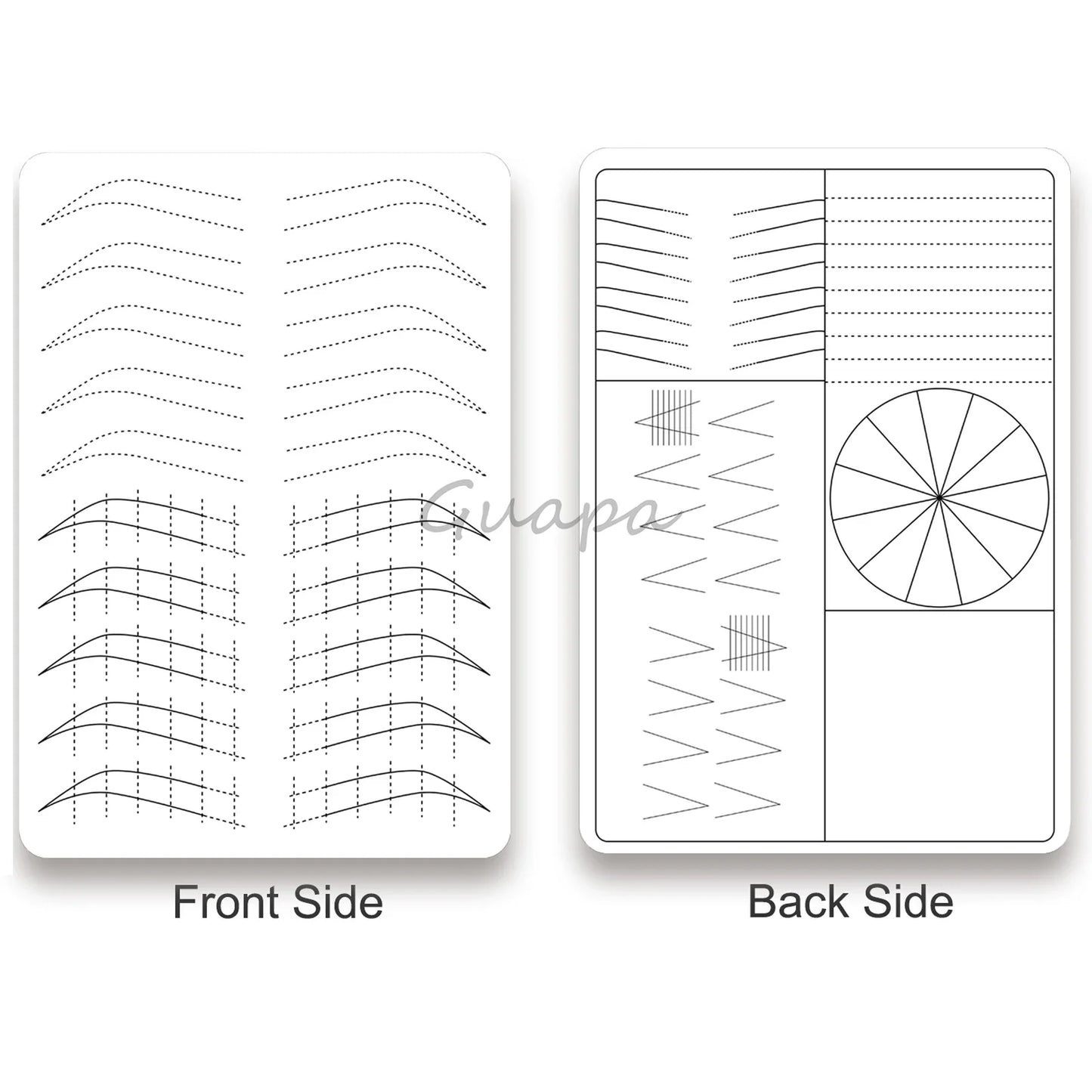 Silicone Practice Skin for Permanent Makeup — Double-Sided Latex Sheet with Brows Design for Hair Stroke Training
