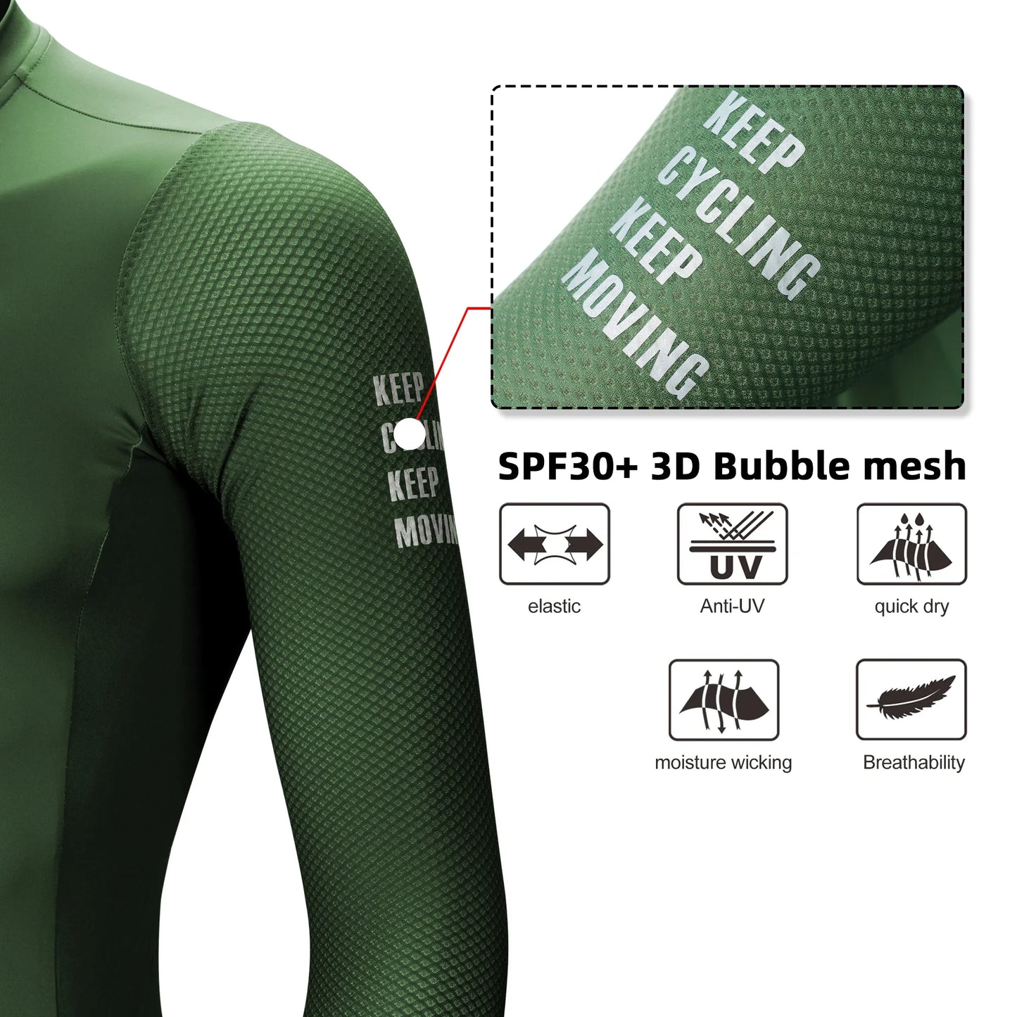 DAREVIE Long Sleeve Cycling Jersey — Pro Aero Slim Fit with 3D Bubble Mesh for Men & Women