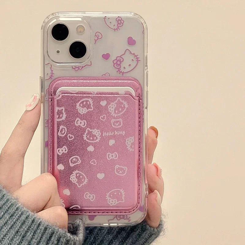 Hello Kitty MagSafe Wallet Case for iPhone 12–16 Pro Max – Cute Sanrio Magnetic Holder with Wireless Charging & Hard Cover