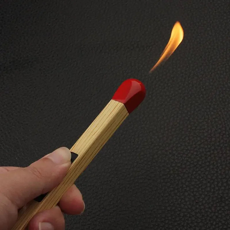 New Creative Match-Style Open Flame Gas Lighter – Durable Metal Igniter for Outdoor Kitchen, Gas Stove & Smoking Accessories