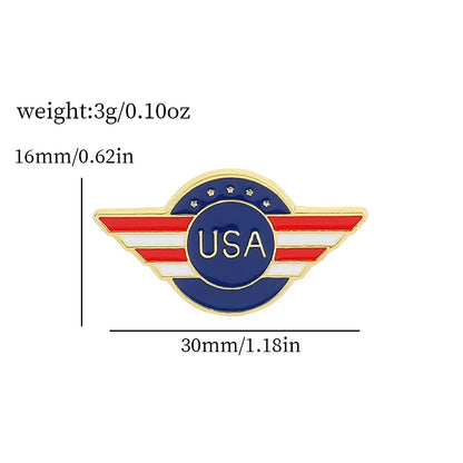 USA Flag Lapel Pin – Cute Coat of Arms & American Map Brooch, National Emblem Button Badge