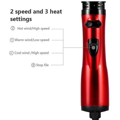 3-in-1 Rotating Hair Dryer & Straightener Brush – Hot Air Comb with Negative Ion Hair Styler
