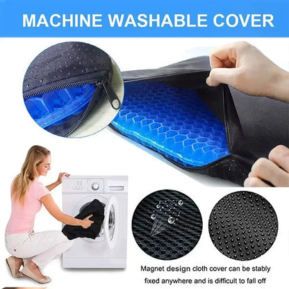 Gel Seat Cushion – Double Thick Egg Gel Pad for Pressure Relief, Breathable Soft Cushion for Car & Office Chair