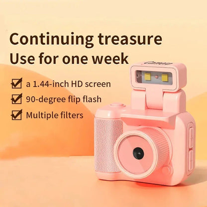 Y4000 Mini HD 1080P Camera with Screen – Portable Retro Compact Video Recorder with Flash and Battery Dock