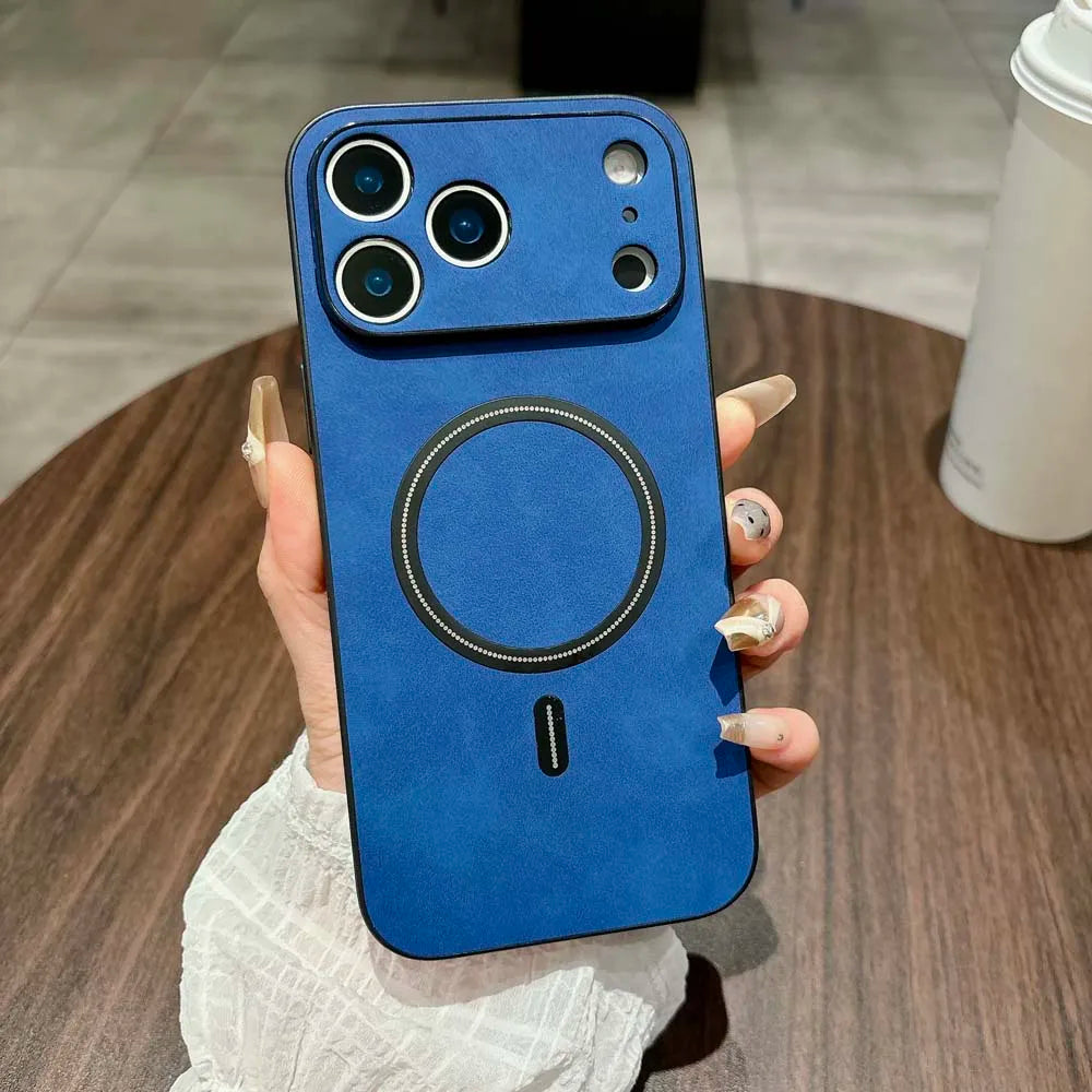 MagSafe Leather Shockproof Phone Case - Magnetic Wireless Charging Cover for iPhone 11, 12, 13, 14, 15, 16 & 17 Series