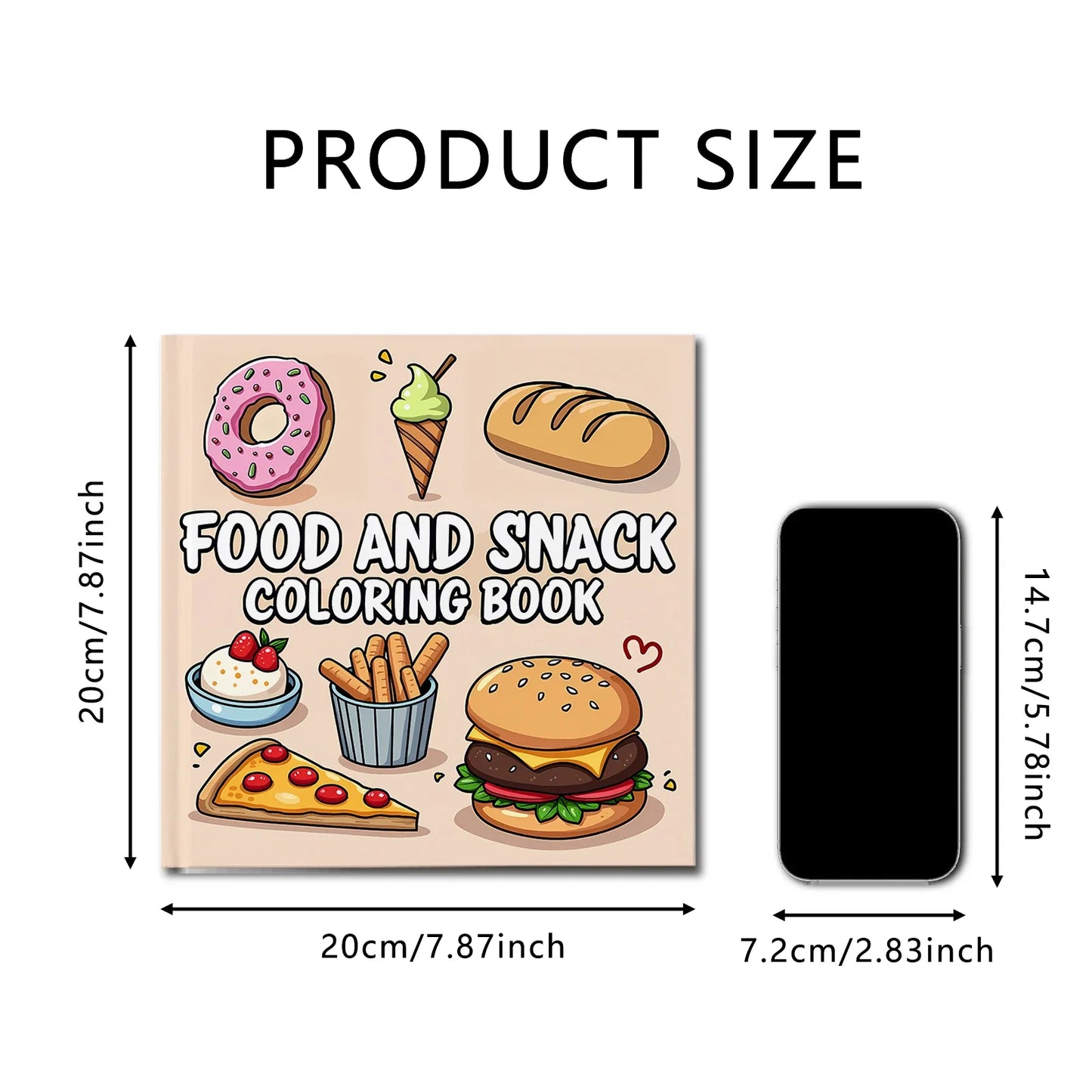 Food & Snack Coloring Book for Adults - Bold Easy Drinks & Desserts Drawing Book, Cute Birthday Gift
