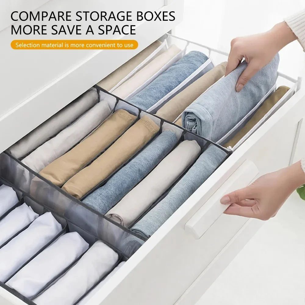 Jeans & Clothing Storage Box – Closet Organizer Drawer System for Pants, Cabinet, and Clothing Organization