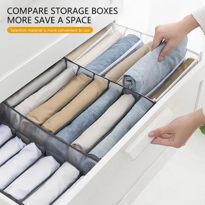 Jeans & Clothing Storage Box – Closet Organizer Drawer System for Pants, Cabinet, and Clothing Organization