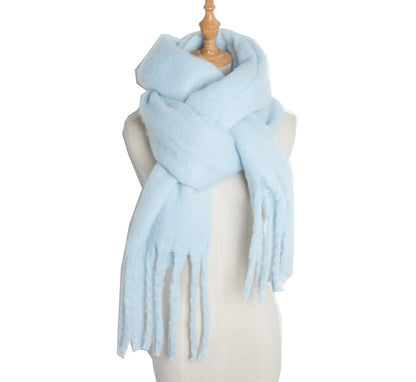 Luxury Women’s Winter Scarf – Cashmere Pashmina Shawl Wrap, Thick Soft Solid Tassel Scarf Long Stole