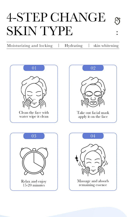 10pcs SAODER Hyaluronic Acid Face Masks – Hydrating, Moisturizing & Firming Skincare