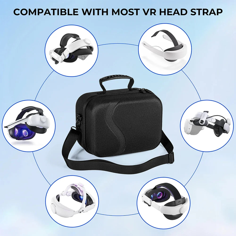 Storage Case for Meta Quest 3 & BOBOVR M3 Pro – Waterproof Hard Shell Travel Case with Shoulder Strap