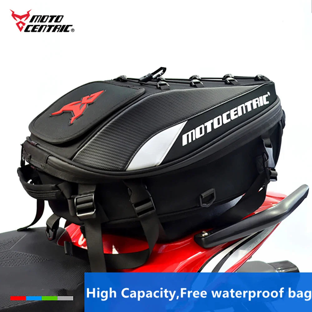 Waterproof Motorcycle Saddle Bag - Reflective, Multi-functional Motorcycle Backpack, High-Capacity Tail Bag Luggage