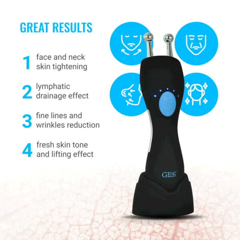 GESS Microcurrent Facial Device — Anti-Aging Face & Neck Massager for Home and Office Skin Care