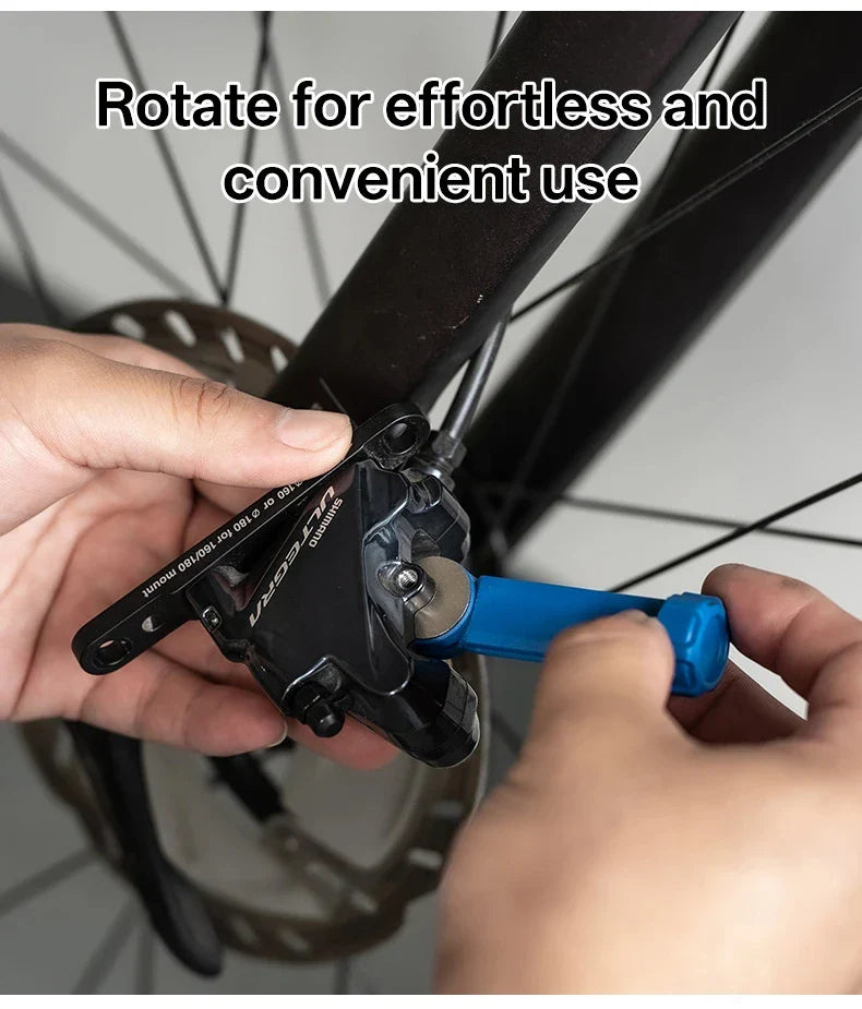 Durable Steel Bicycle Brake Pad Spreader – 360° Rotatable Hydraulic Disc Brake Caliper Piston Reset Tool
