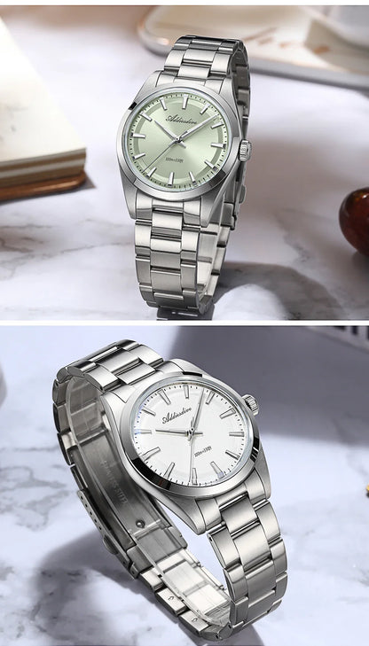 ADDIESDIVE 36MM Men's Stainless Steel Quartz Watch — Luxury Bubble Mirror Glass, 100M Waterproof Timepiece AD2066