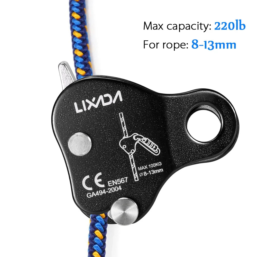 Climbing Ascender Belay Device – Arborist Rope Protection Grip for 8-13MM Outdoor Mountain Climbing Rigging