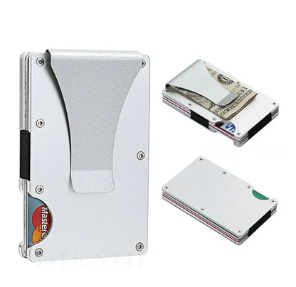 2025 RFID Blocking Front Pocket Wallet – Slim Minimalist Metal Wallet with Money Clip for Men & Unisex