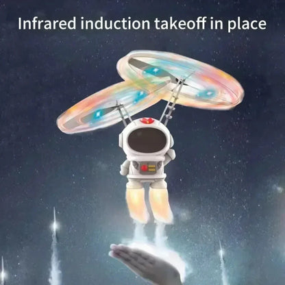 Levitating Luminous Flying Robot Astronaut Toy – Hand-Controlled Drone with Lights, Interactive Outdoor Toy for Kids Gift