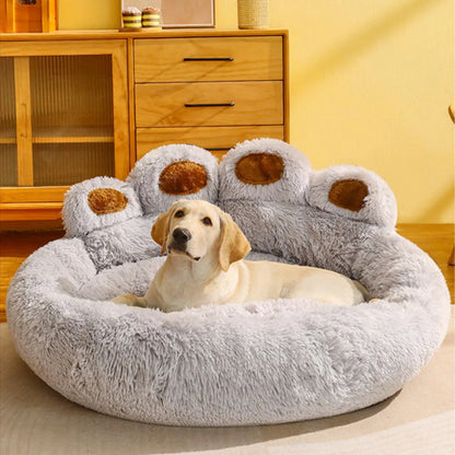 Fluffy Winter Dog Bed for Small & Large Dogs and Cats – Warm Plush Pet Sofa Bed with Cozy Blanket Basket