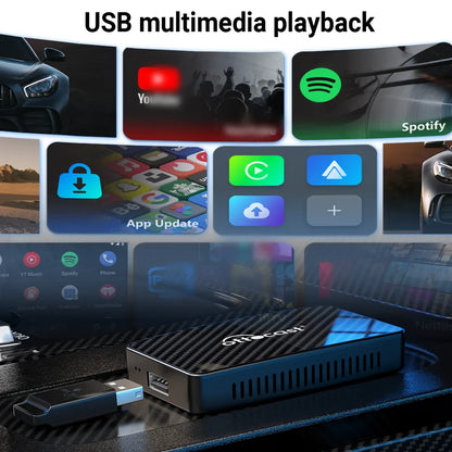 Ottocast Play2Video Pro Car Android AI Box – Wireless CarPlay & Android Auto Adapter, Netflix Ready, Single WiFi Plug & Play