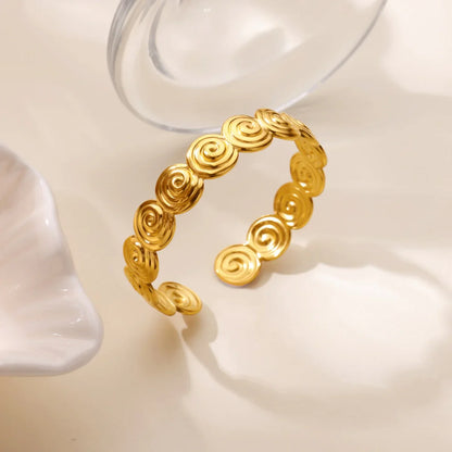 Punk Sunflower Fish Gold Stainless Steel Bracelet – Trendy Women’s Bangle Wedding Couple Jewelry